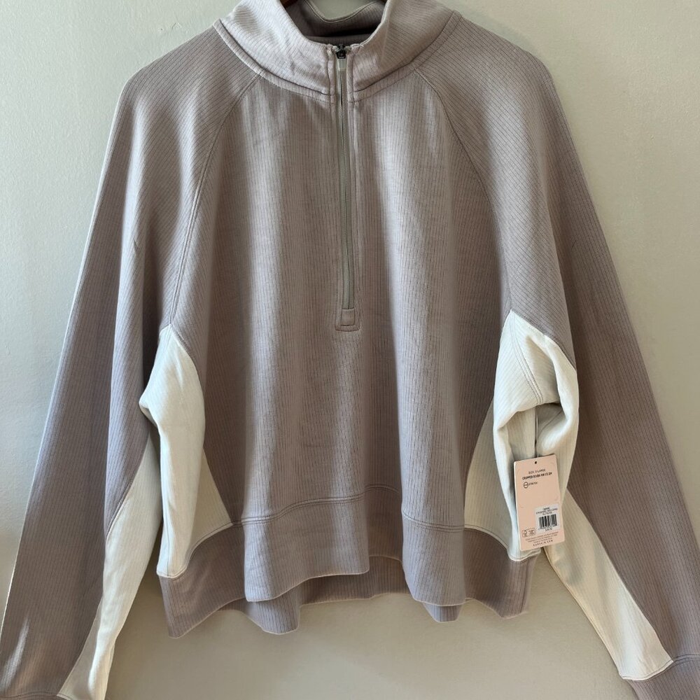 Danskin Sz XL Womens Luxe Half Zip Sweater Top‎ Scuba Rib Sweatshirt Stretch - Picture 11 of 11